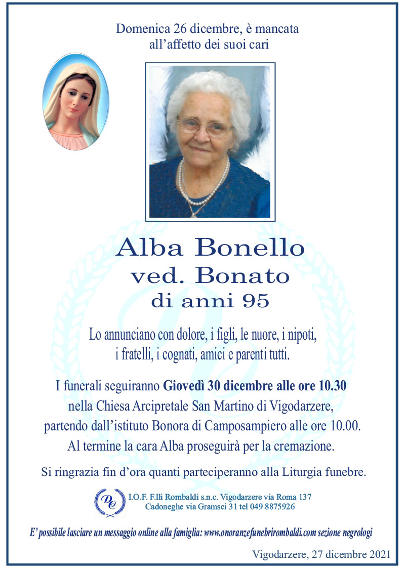 Alba Bonello ved. Bonato