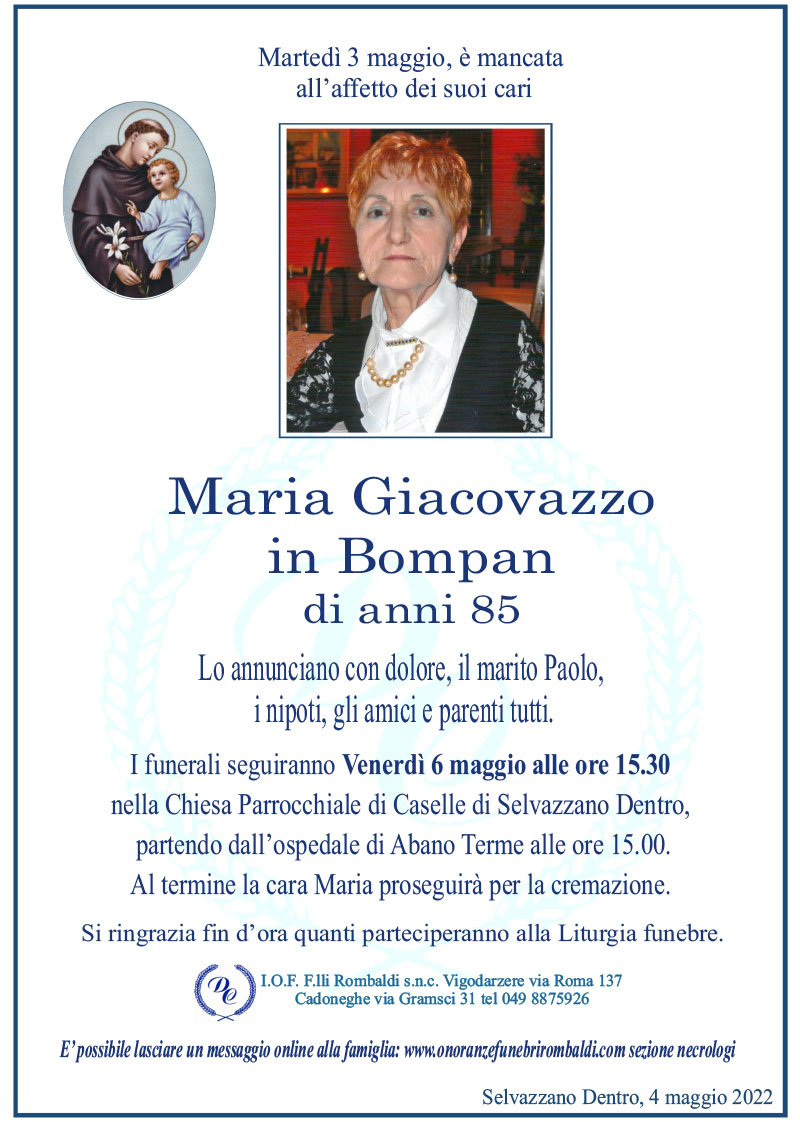 Maria Giacovazzo in Bompan