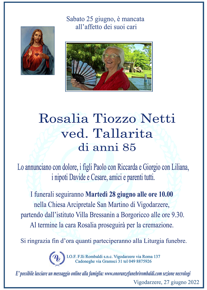 Rosalia Tiozzo Netti ved. Tallarita