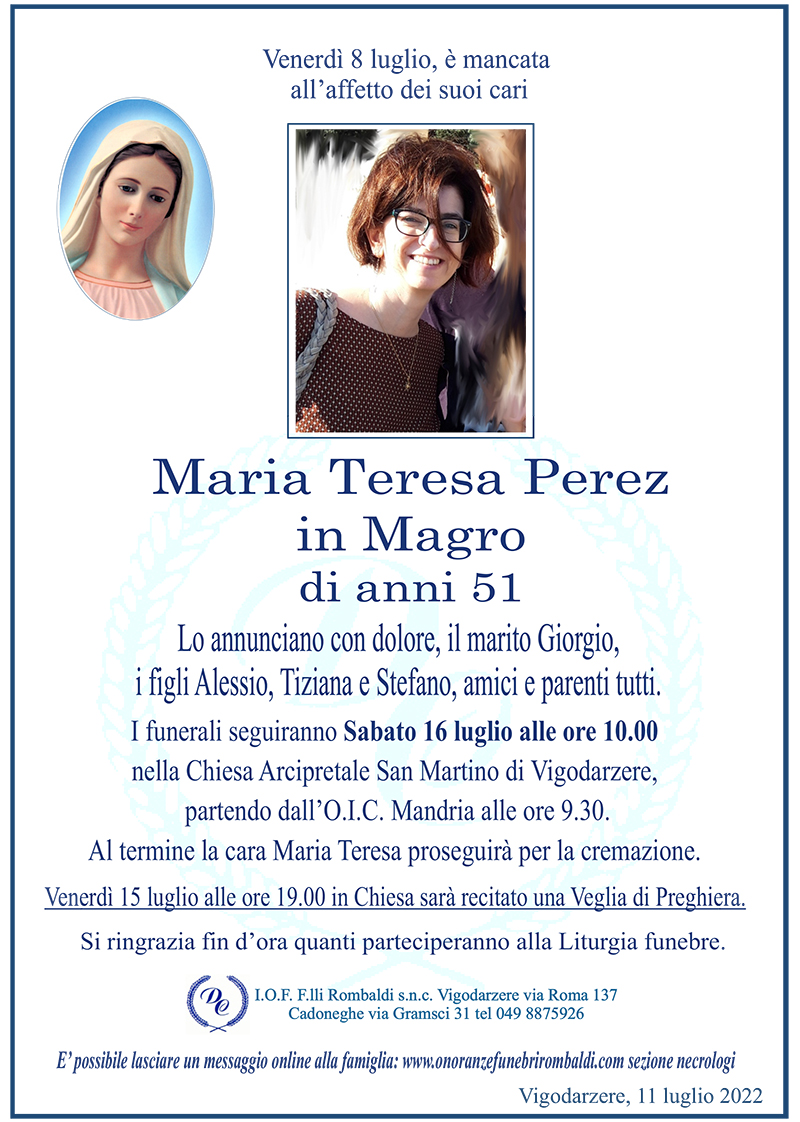 Maria Teresa Perez in Magro