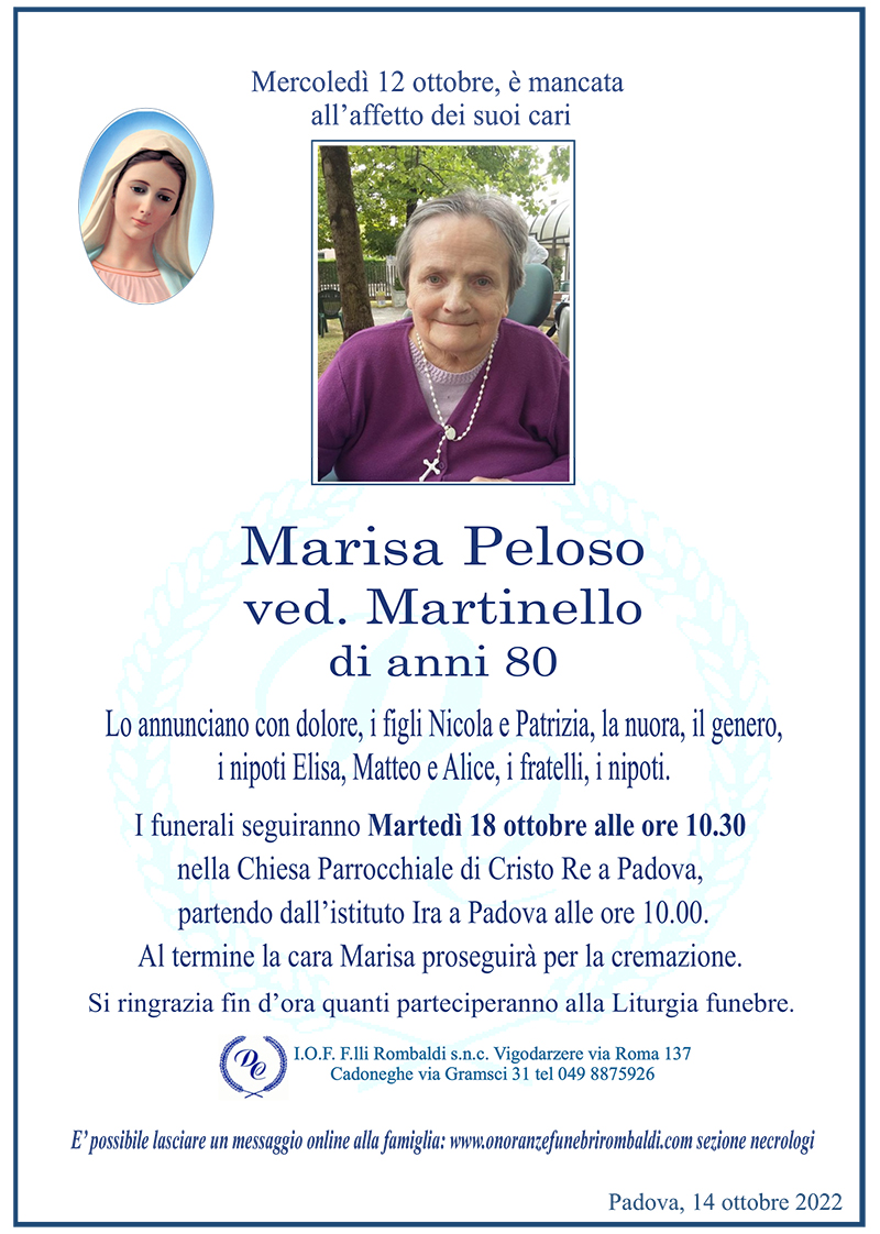 Marisa Peloso ved. Martinello