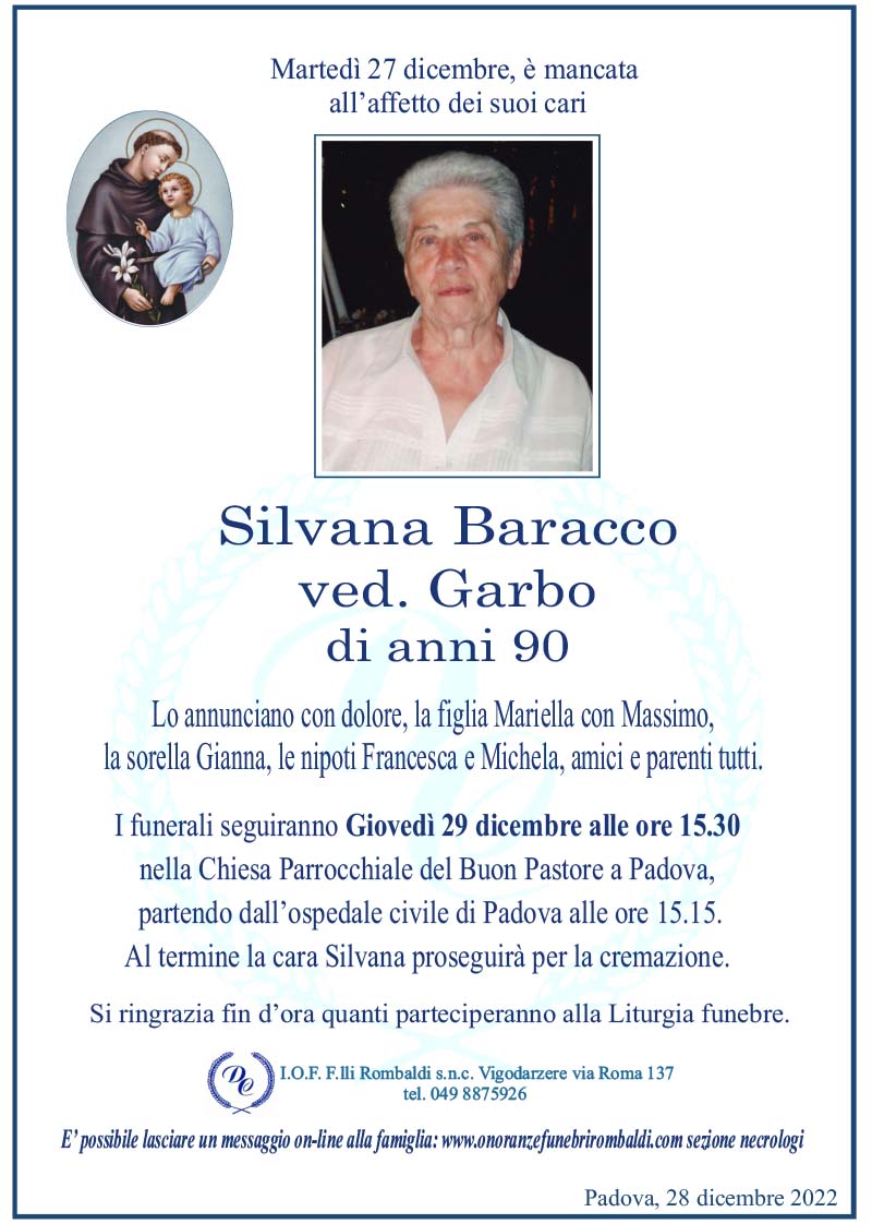Silvana Baracco ved. Garbo