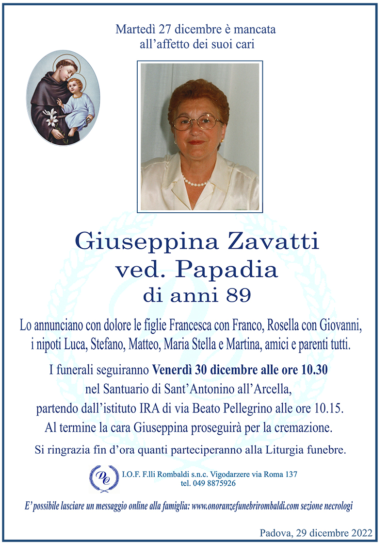 Giuseppina Zavatti ved. Papadia