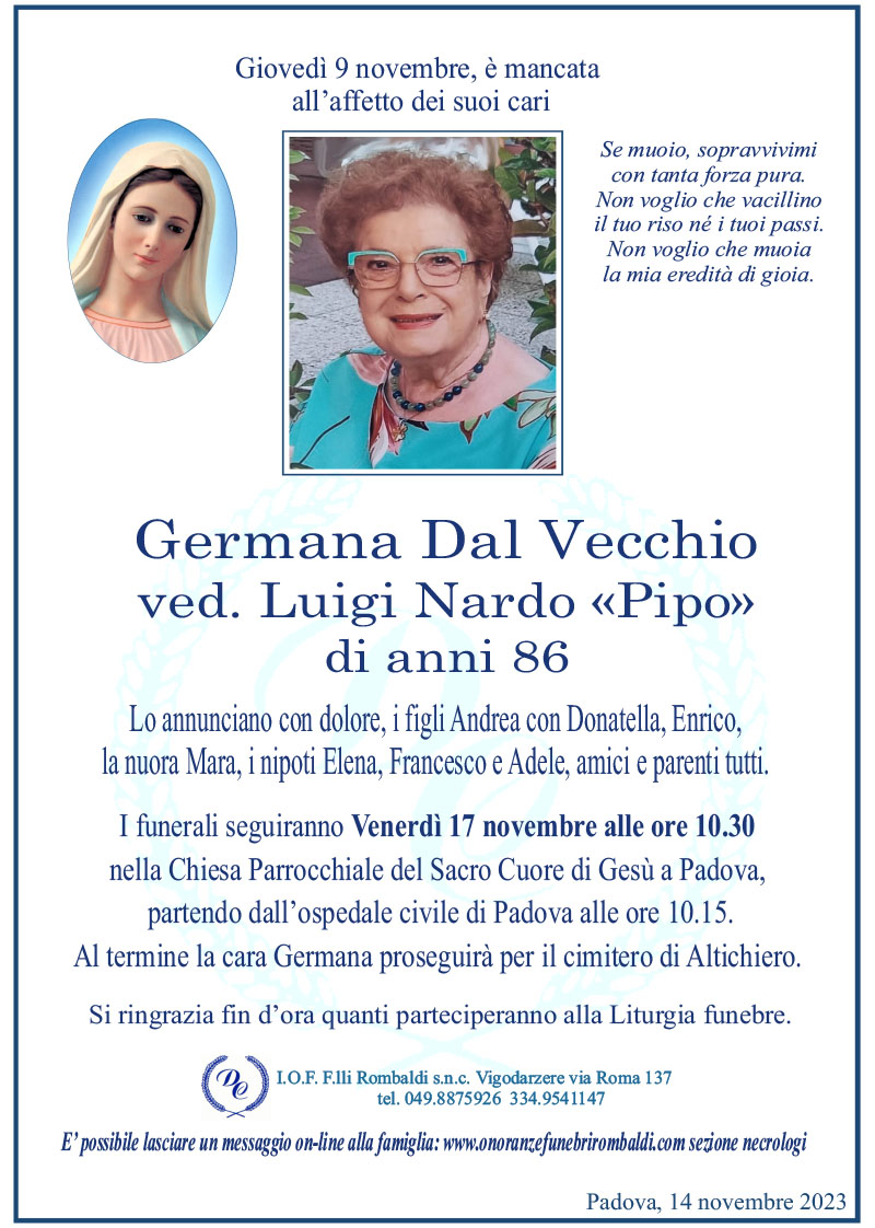 Germana Dal Vecchio ved. Luigi Nardo «Pipo»