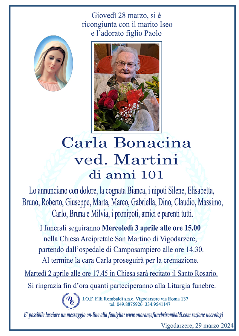 Carla Bonacina ved. Martini